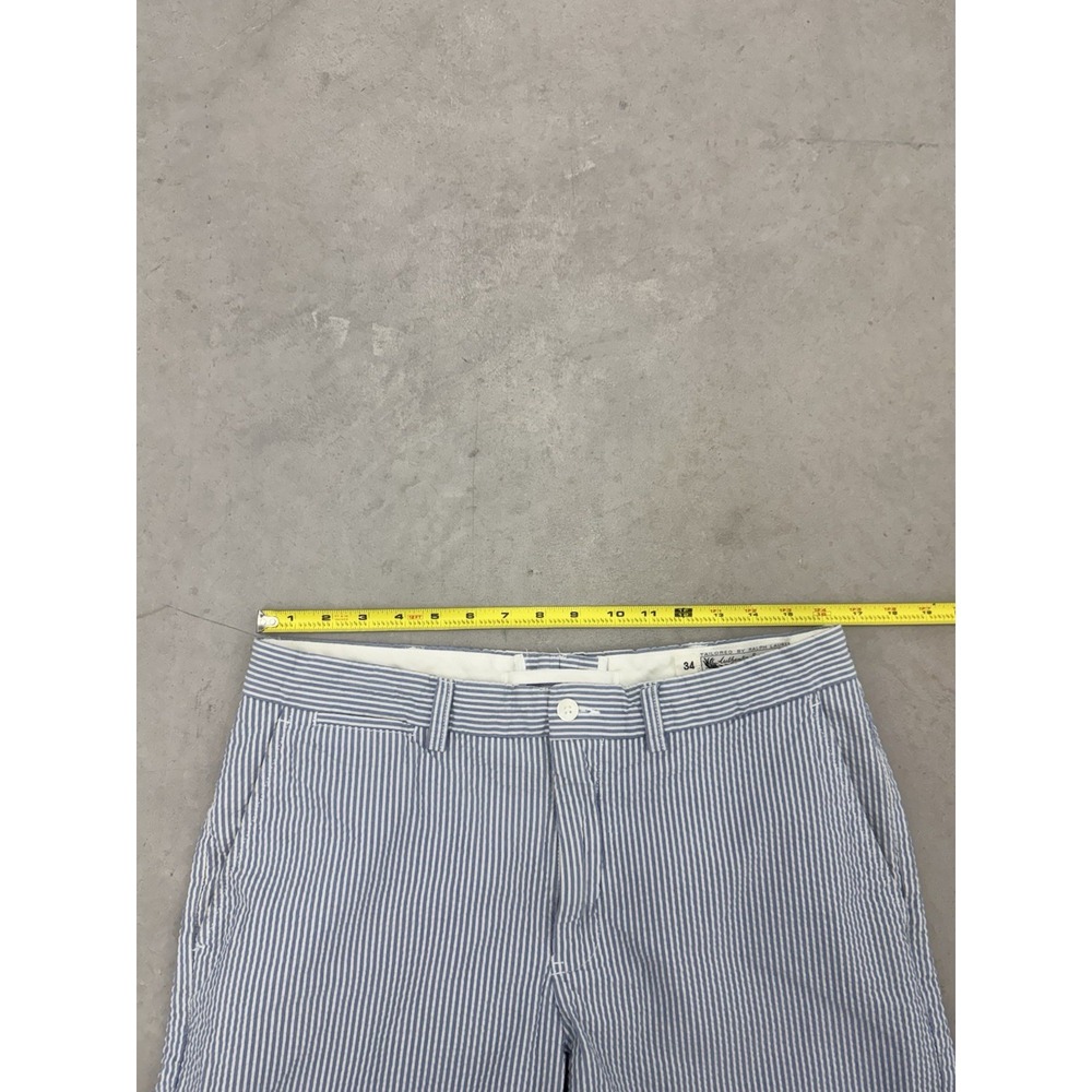 Polo Ralph Lauren Seersucker Pants Mens 34x30 Blue White Striped Summer Cotton - Picture 9 of 12